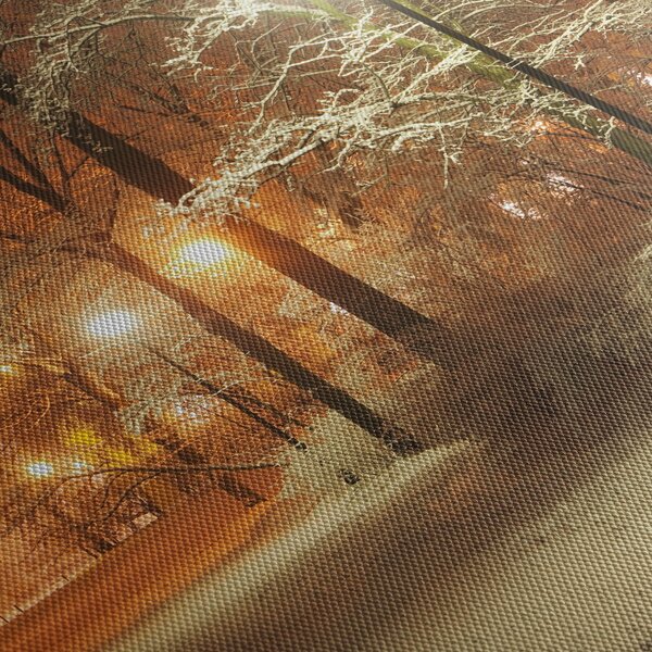 Obraz - Zaśnieżony park (z zegarem) (90x30 cm)