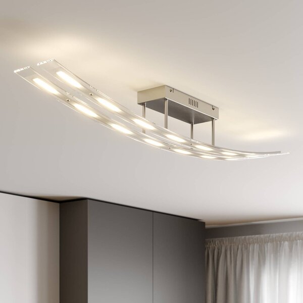Lampa sufitowa LED Jarda Lindby, możliwość ściemniania, przezroczysty / transparentny, salon / jadalnia, szkło, nowoczesny