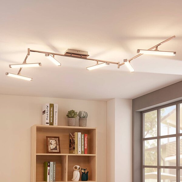 Lampa sufitowa LED Pilou Lindby, możliwość ściemniania, chromowy / srebrny, kuchnia, metal, nowoczesny