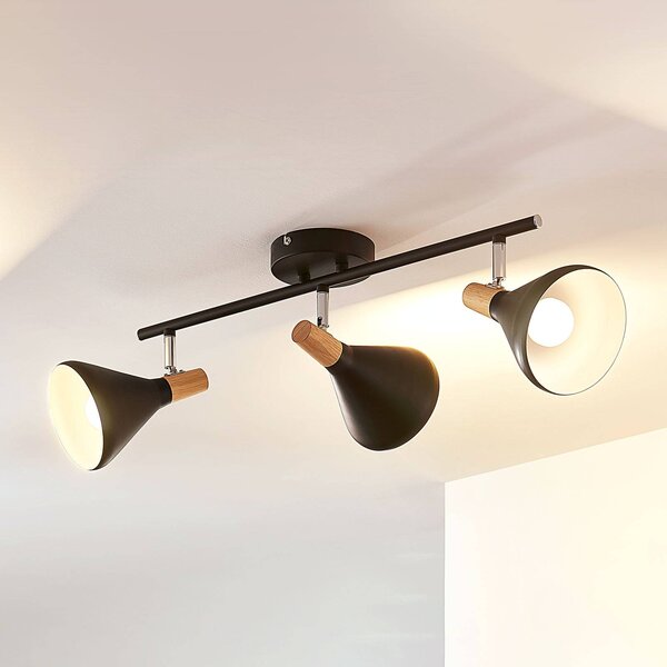 Lampa sufitowa Lindby Arina, 53 cm, czarna, 3-punktowa, E14 Arina Lindby, możliwość ściemniania, czarny, sypialnia, metal, nowoczesny