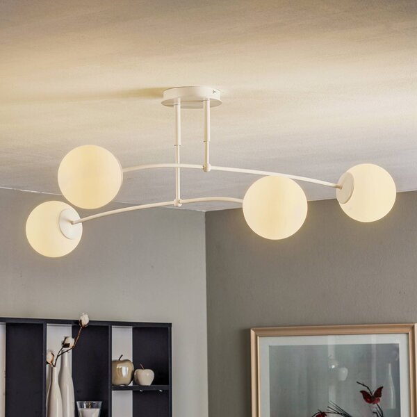 Lampa sufitowa Pregos 4 EMIBIG LIGHTING, możliwość ściemniania, biały / opal, przedpokój, metal, nowoczesny