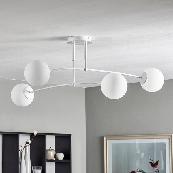 Lampa sufitowa Pregos 4 EMIBIG LIGHTING, możliwość ściemniania, biały / opal, przedpokój, metal, nowoczesny