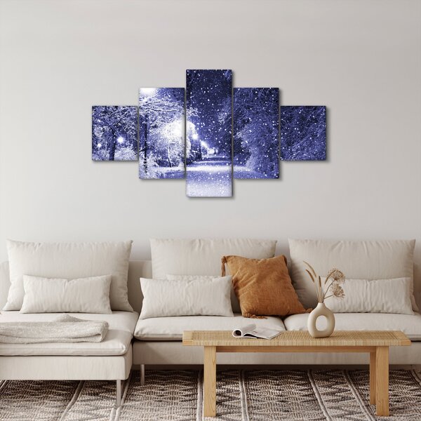 Obraz - Magiczna zimowa noc (125x70 cm)