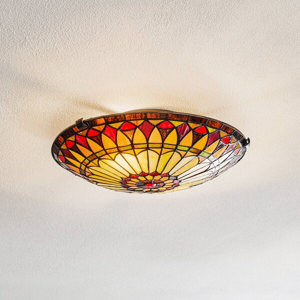 Elstead Lampa sufitowa tiffany West End, możliwość ściemniania, multikolor, salon / jadalnia, metal, tiffany
