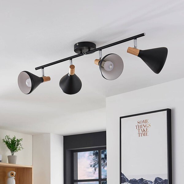 Lampa sufitowa Lindby Arina, 68 cm, czarna, 4-punktowa, E14 Arina Lindby, możliwość ściemniania, czarny, sypialnia, metal, nowoczesny