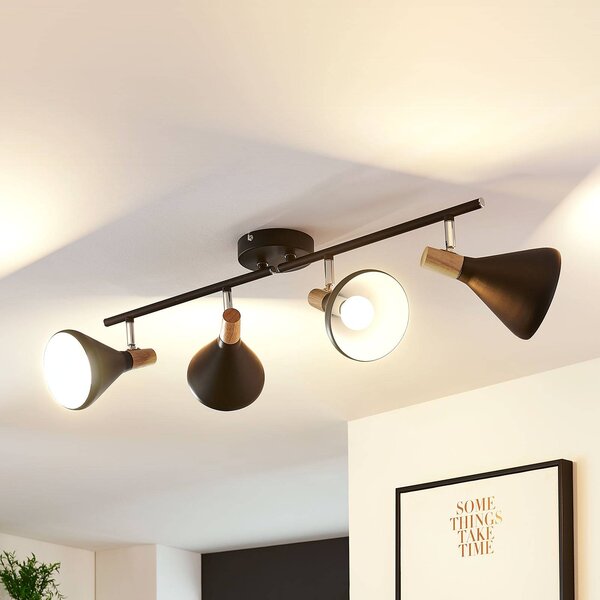 Lampa sufitowa Lindby Arina, 68 cm, czarna, 4-punktowa, E14 Arina Lindby, możliwość ściemniania, czarny, sypialnia, metal, nowoczesny