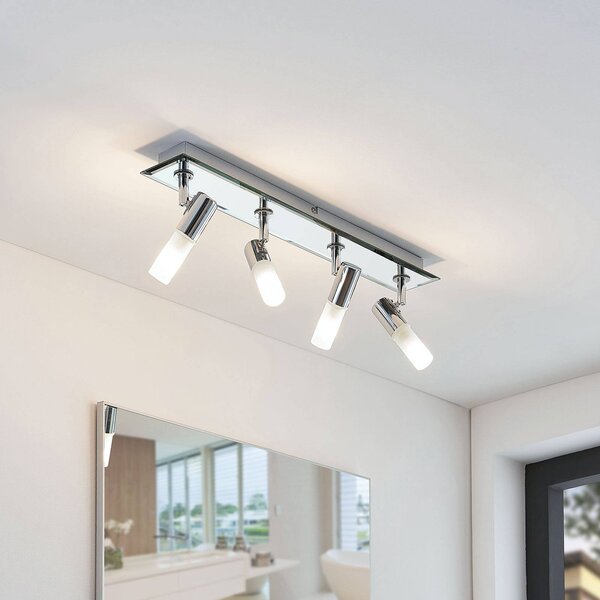 Reflektor łazienkowy Lindby Zela, długość 53 cm, chrom, 4-punktowa