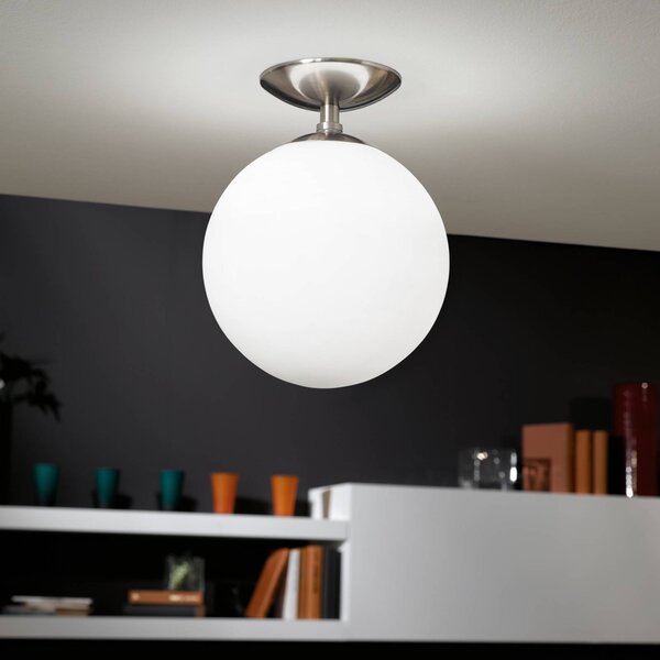 EGLO Lampa sufitowa Rondo, możliwość ściemniania, aluminiowy / szary / cynkowy, przedpokój, szkło, nowoczesny