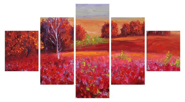 Obraz czerwonego krajobrazu (125x70 cm)