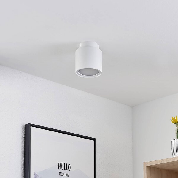 Arcchio lampa sufitowa Walisa, Ø 10 cm, biały, dyfuzor, GU10 Walisa Arcchio, możliwość ściemniania, biały / opal, salon / jadalnia, aluminium, nowoczesny
