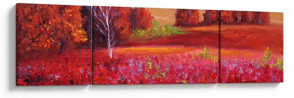 Obraz czerwonego krajobrazu (170x50 cm)