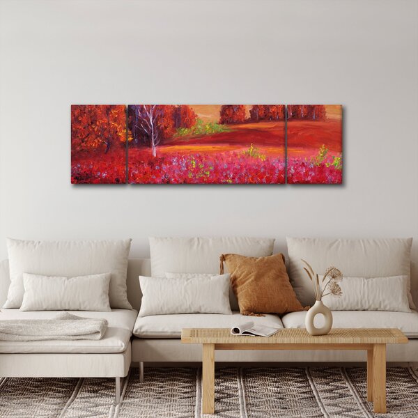 Obraz czerwonego krajobrazu (170x50 cm)