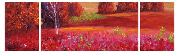 Obraz czerwonego krajobrazu (170x50 cm)