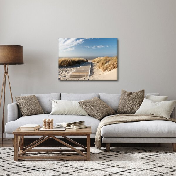 Obraz - Piaszczysta plaża na wyspie Langeoog, Niemcy (70x50 cm)