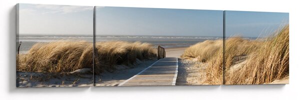 Obraz - Piaszczysta plaża na wyspie Langeoog, Niemcy (170x50 cm)