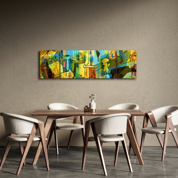 Obraz - Architektura, abstrakcja kubistyczna (170x50 cm)
