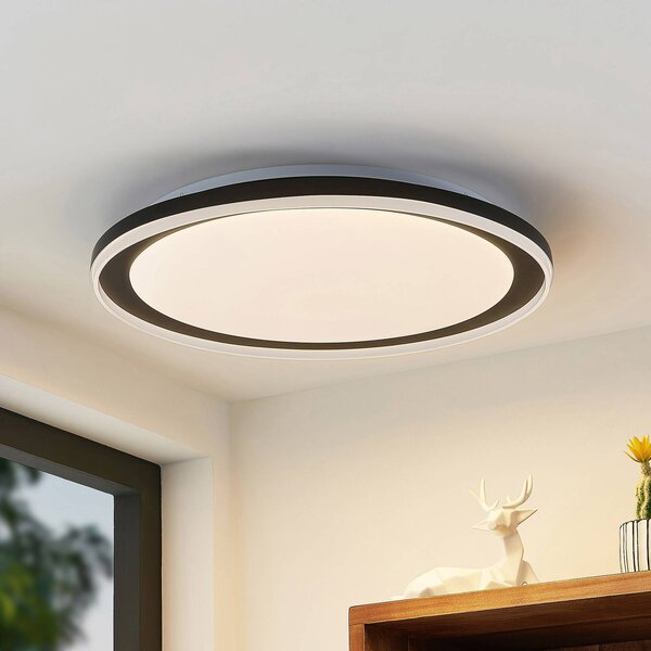 Lampa sufitowa LED Verdan Lindby, możliwość ściemniania, czarny, salon / jadalnia, metal, nowoczesny