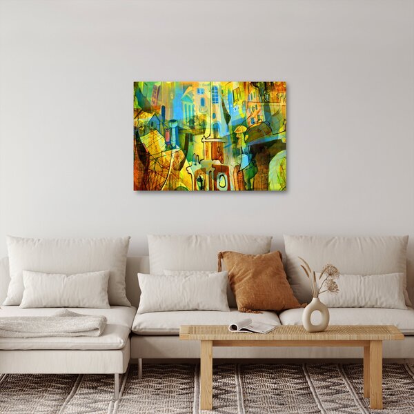 Obraz - Architektura, abstrakcja kubistyczna (70x50 cm)