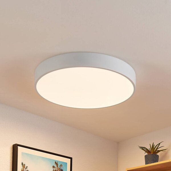 Lampa sufitowa LED Simera Lindby, możliwość ściemniania, biały / opal, salon / jadalnia, tworzywo sztuczne, nowoczesny