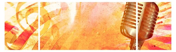 Obraz - Mikrofon retro (170x50 cm)