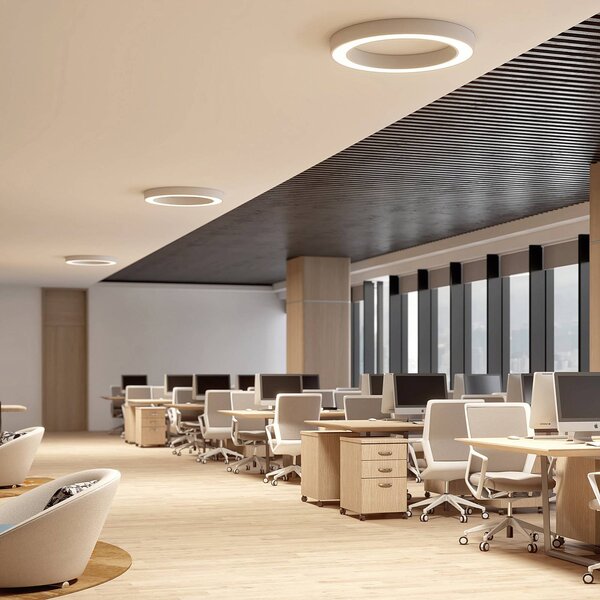 Lampa sufitowa LED Sharelyn Arcchio, możliwość ściemniania, biały / opal, kuchnia, aluminium, nowoczesny