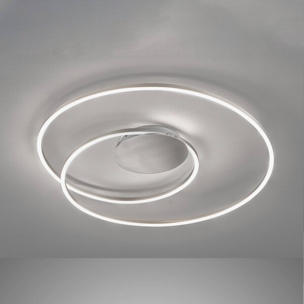 FISCHER & HONSEL Lampa sufitowa HOLY, możliwość ściemniania, aluminiowy / szary / cynkowy, salon / jadalnia, metal, nowoczesny