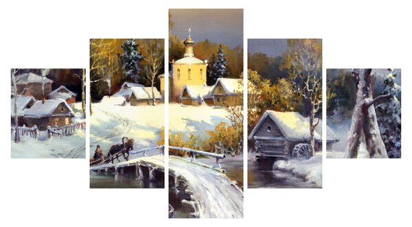 Obraz - Zimowe miasteczko (125x70 cm)