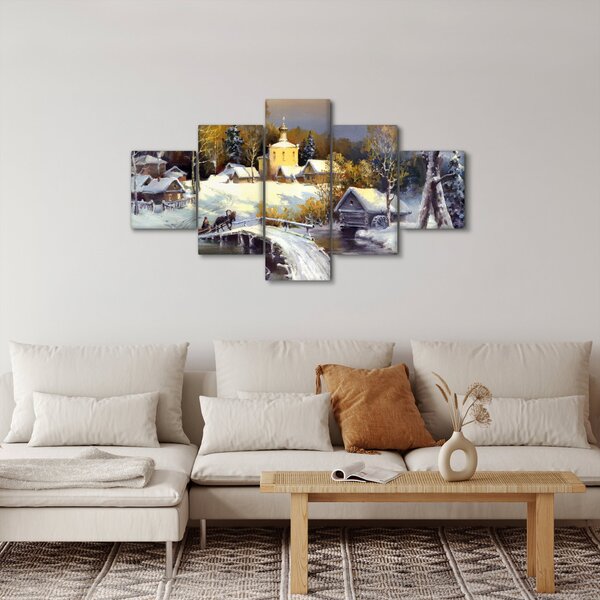 Obraz - Zimowe miasteczko (125x70 cm)