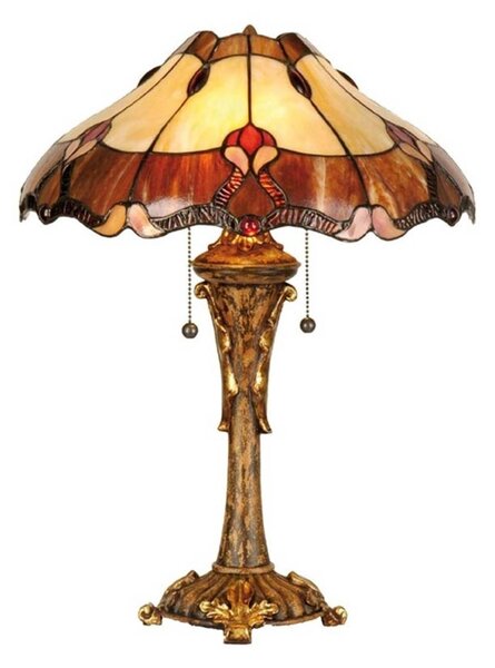 Clayre&Eef Lampa stołowa tiffany CAMBRIA, multikolor, salon / jadalnia, tworzywo sztuczne, tiffany