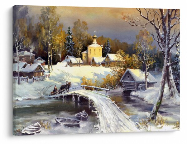 Obraz - Zimowe miasteczko (70x50 cm)