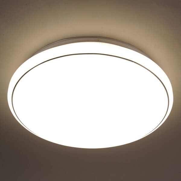 JUST LIGHT. GmbH Lampa sufitowa LED Jupiter, możliwość ściemniania, biały / opal, salon / jadalnia, tworzywo sztuczne, nowoczesny