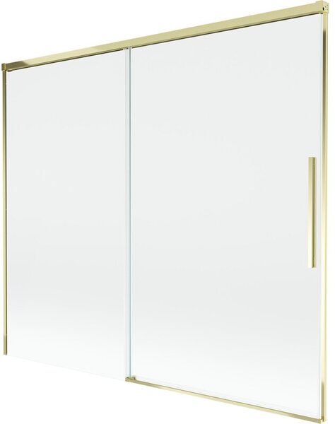 Mexen Rox parawan nawannowy 2-skrzydłowy rozsuwany 180 x 150 cm, transparent, złoty - 8C9-180-001-50-00