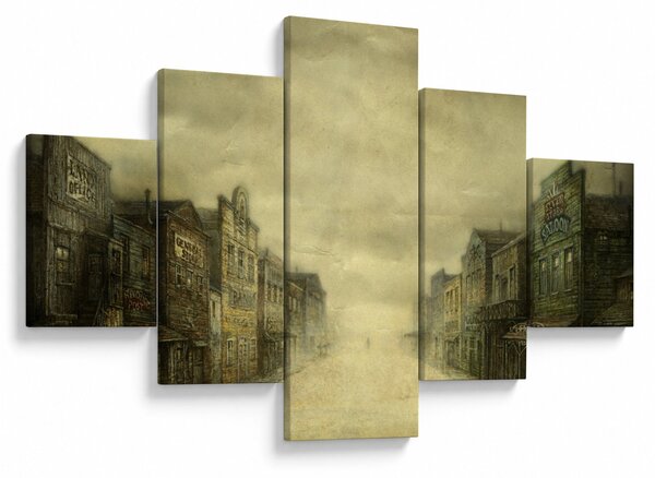 Obraz westernowego miasteczka (125x70 cm)