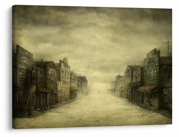 Obraz westernowego miasteczka (70x50 cm)