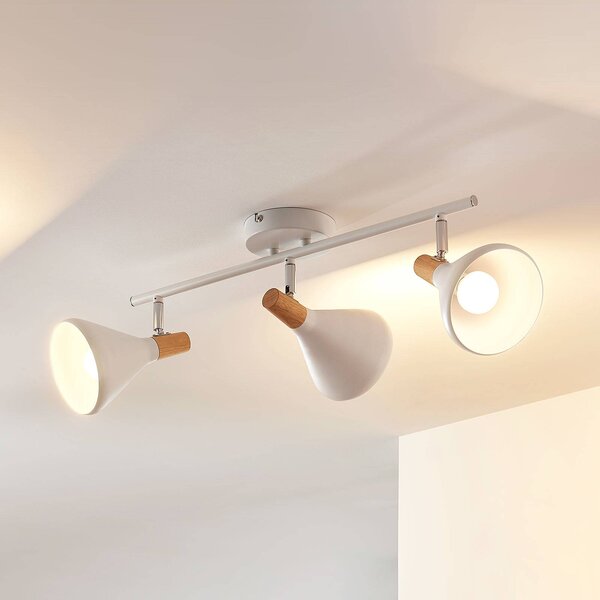 Lampa sufitowa Lindby Arina, 53 cm, biała, 3-punktowa, E14 Arina Lindby, możliwość ściemniania, biały / opal, sypialnia, metal, nowoczesny