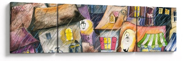 Obraz - Deszczowy wieczór (170x50 cm)