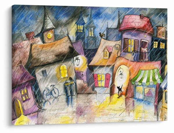 Obraz - Deszczowy wieczór (70x50 cm)