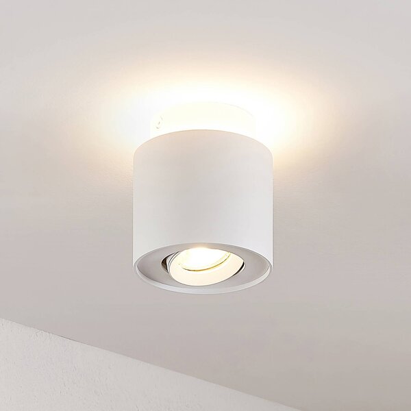 Arcchio lampa sufitowa Walisa, Ø 10 cm, biały, metal, GU10 Walisa Arcchio, możliwość ściemniania, biały / opal, salon / jadalnia, aluminium, nowoczesny