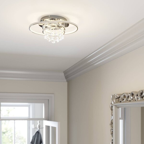 Lampa sufitowa LED Keely Lucande, możliwość ściemniania, chromowy / srebrny, salon / jadalnia, metal, nowoczesny