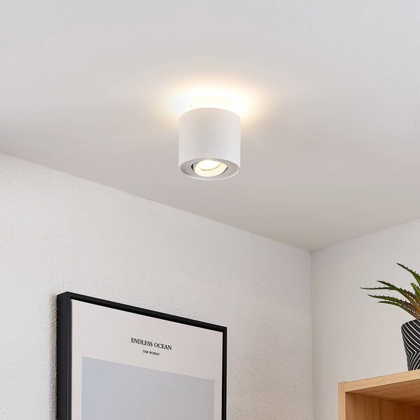 Arcchio lampa sufitowa Walisa, Ø 10 cm, biały, metal, GU10 Walisa Arcchio, możliwość ściemniania, biały / opal, salon / jadalnia, aluminium, nowoczesny