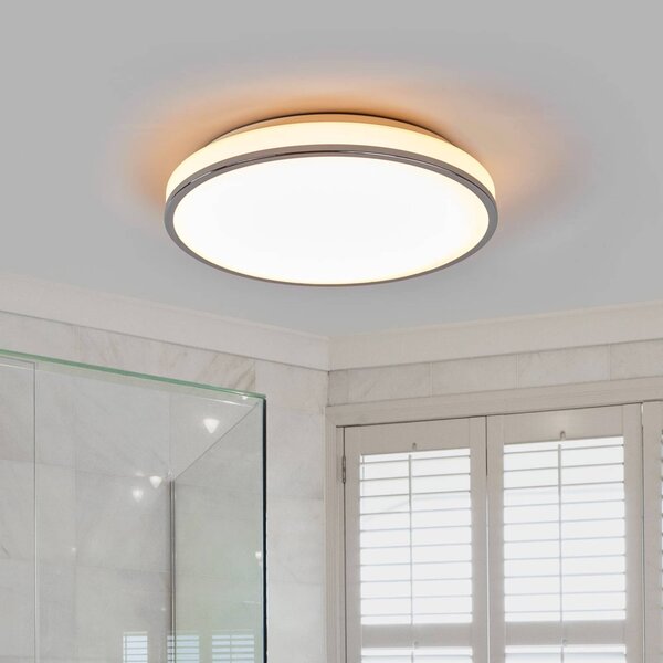 Lampa sufitowa Lyss Lindby, biały / opal, łazienka, szkło, nowoczesny