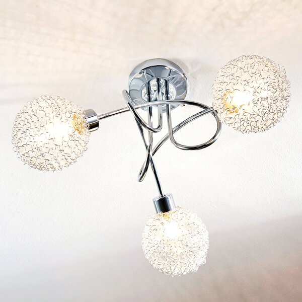Lampa sufitowa Ticino Lindby, możliwość ściemniania, chromowy / srebrny, przedpokój, metal, nowoczesny