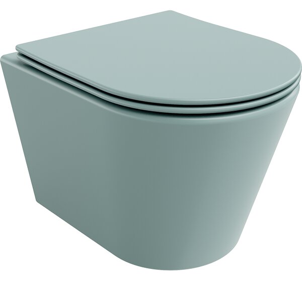 Mexen Rico miska wc Rimless z deską wolnoopadającą slim, duroplast, zielona jasna mat - 30724048