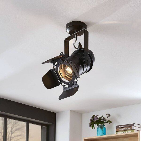 Lampa sufitowa Tilen Lindby, możliwość ściemniania, czarny, salon / jadalnia, metal