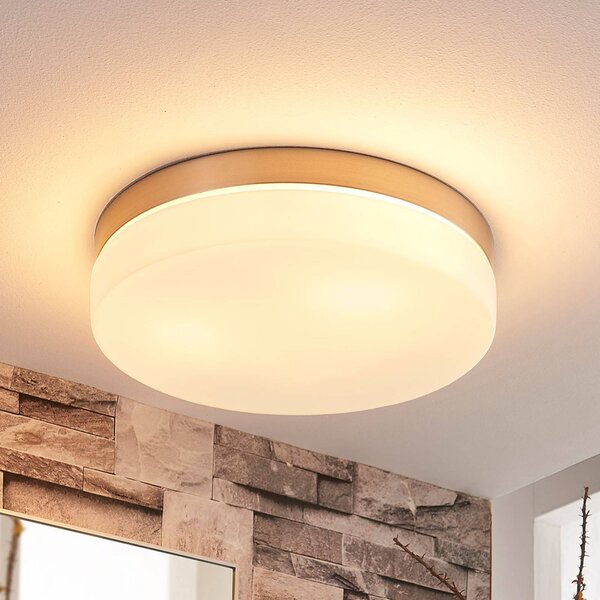 Lampa sufitowa Amilia Lindby, możliwość ściemniania, łazienka, szkło, nowoczesny