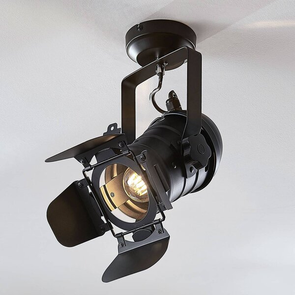 Lampa sufitowa Tilen Lindby, możliwość ściemniania, czarny, salon / jadalnia, metal