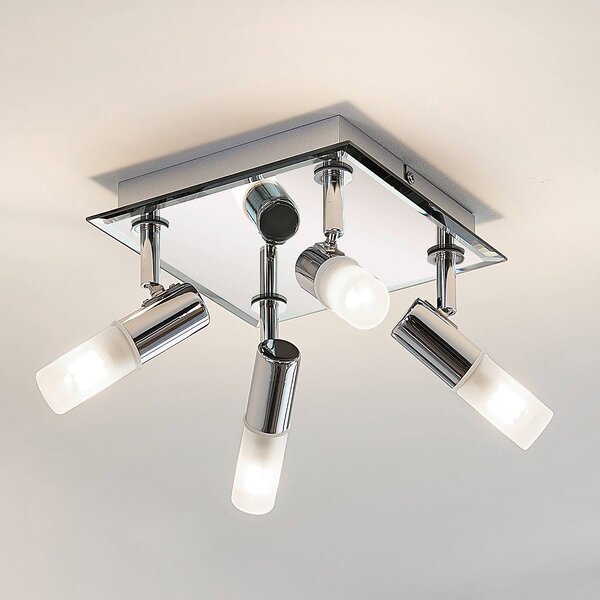 Lampa sufitowa Zela Lindby, możliwość ściemniania, chromowy / srebrny, łazienka, metal, nowoczesny