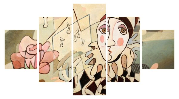 Obraz - Kubizm - harlequin and rose (125x70 cm)