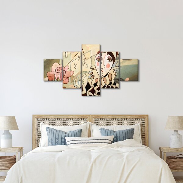 Obraz - Kubizm - harlequin and rose (125x70 cm)
