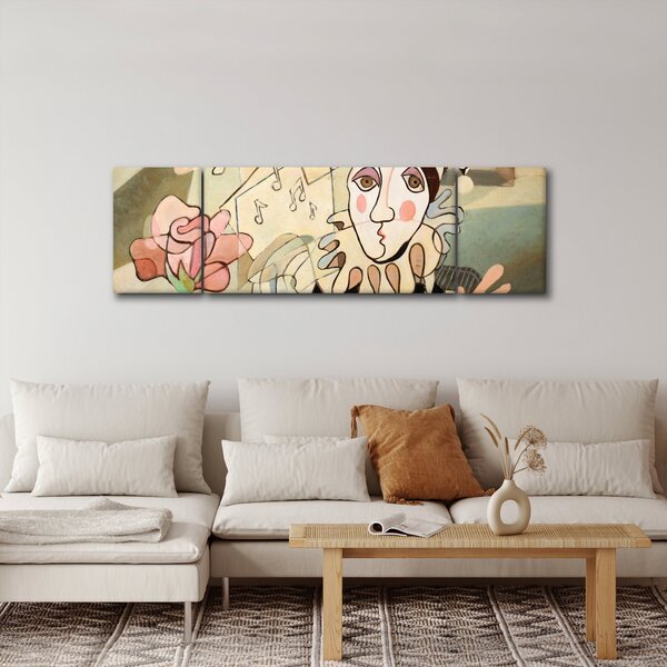 Obraz - Kubizm - harlequin and rose (170x50 cm)